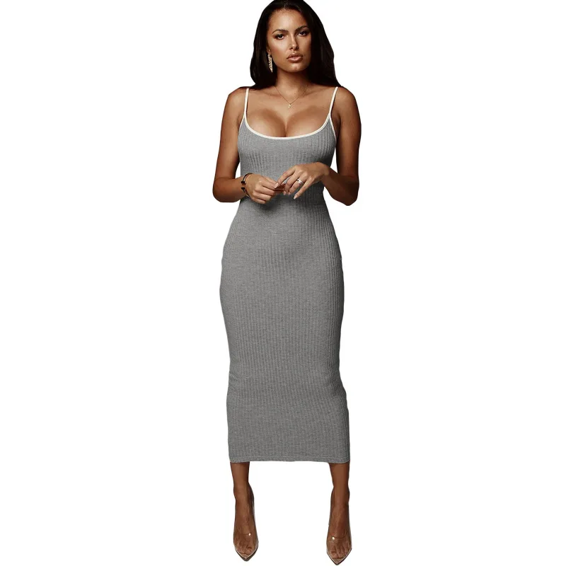 

New Sexy Women's Open Back Summer Dress Sling Sleeveless Exposed Backpack Hip Dress Nightclub