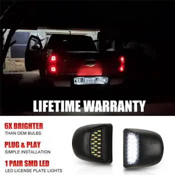 

2 PCS License Plate Light Led Number Plate Holder 8-Led Lamp No Error For Cadillac Chevrolet And Chevrolet GMC Pickup Truck