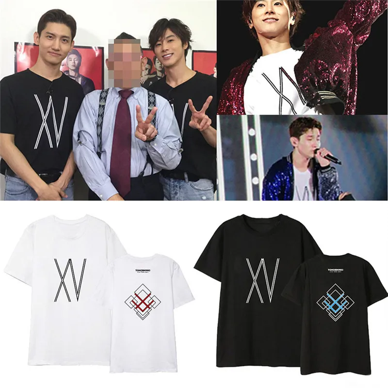 Новинка Корейский Kpop TVXQ TOHOSHINKI XV альбом рубашки хип-хоп Уличная свободная K-pop