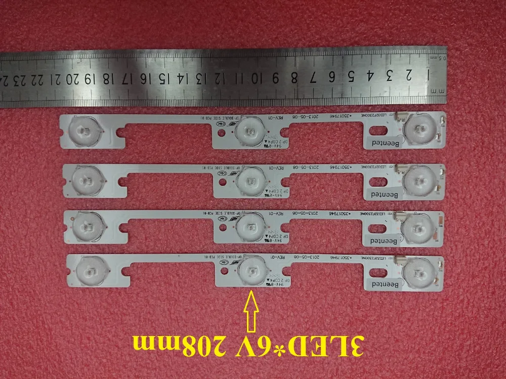 

New 4 PCS/set 3LED 6V 208mm LED backlight strip for KONKA LED32F2300NE LED32F2300FX 35017946 35017947 35017948