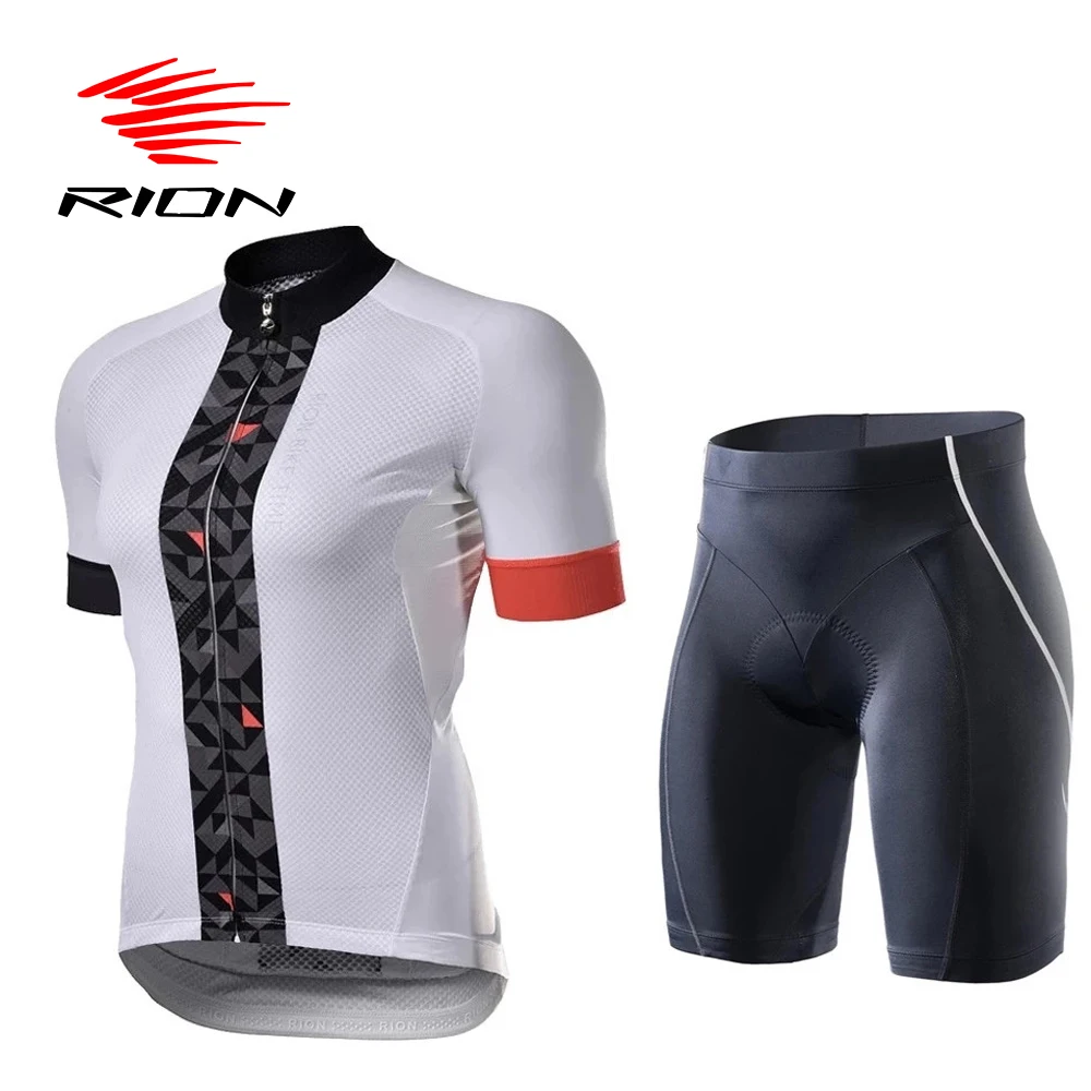 

RION Women's Cycling Jersey Set MTB Mountain Bike Pad Shorts Bicycle Cycling Female Clothes Set Bicicleta Ciclismo Ropa mujer