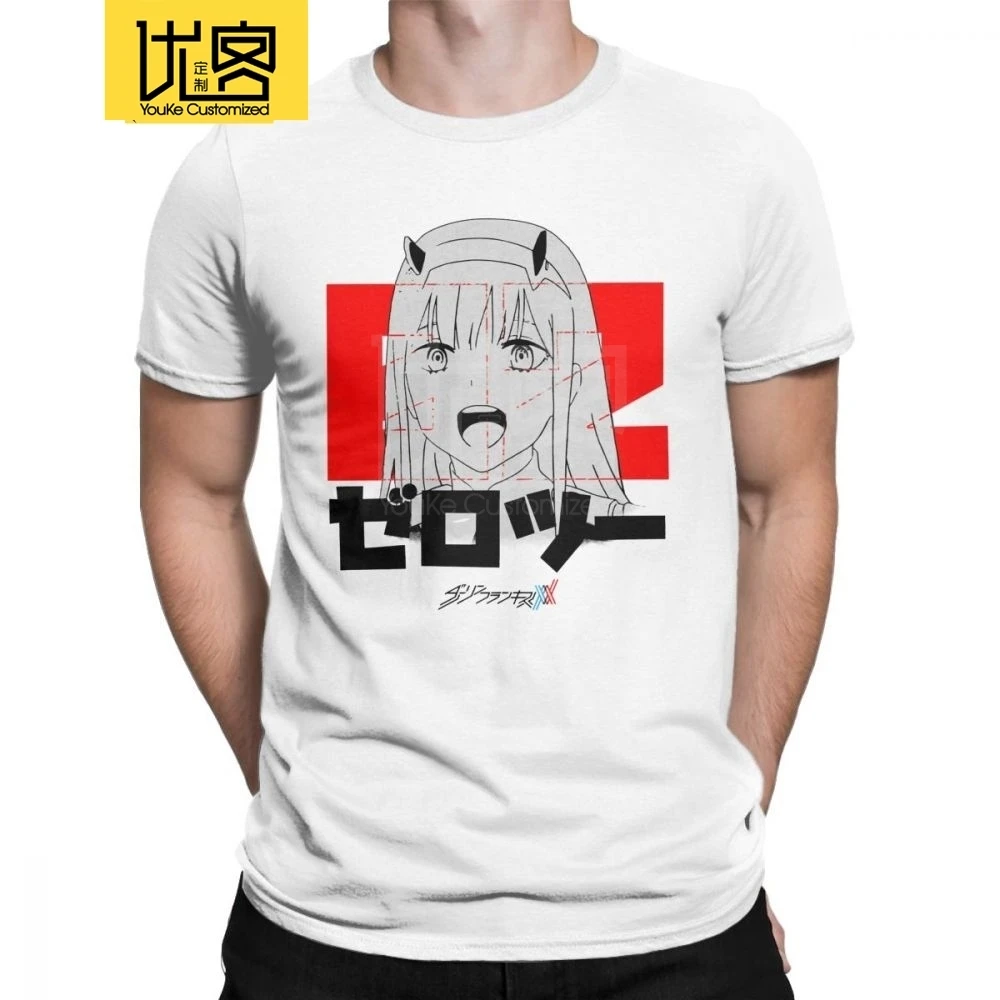 Футболка Darling In The Franxx повседневные мужские футболки Zero Two с Аниме Манга одежда