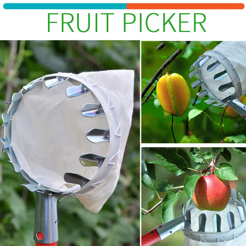 Fruit Picker Silver Hand Tool Without Pole Device Pruning Tools Portable Metal Hardware Gardening Fruit Catcher Collector