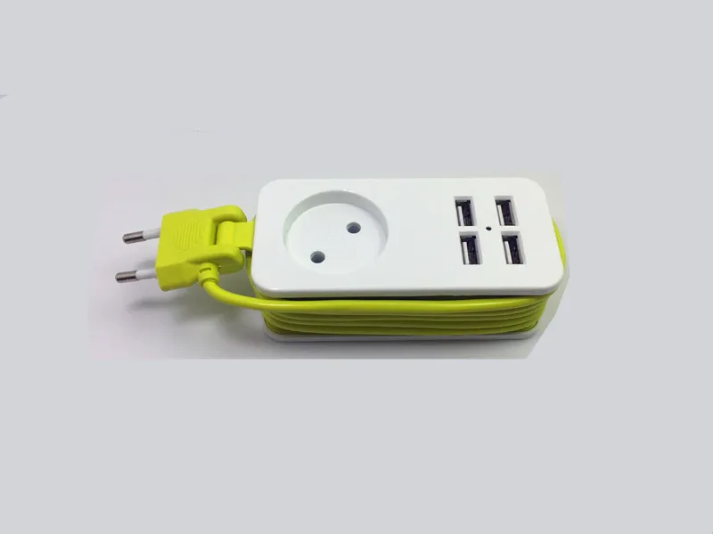 4USB+ 1/2/3 Европейский розетки зарядки Пособия по немецкому языку Европа штекер переходник для розетки путешествия Портативный круглая пробка Соединительная плата