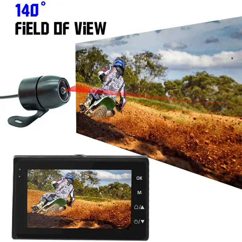 3 дюймов мотоцикл DVR Sprint Камера Full Hd 1080 P/720 P ЖК дисплей двойной Камера переднее и заднее зеркало заднего вида Водонепроницаемый Камера Gps G-Сенсор