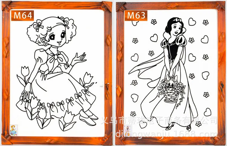 Yiwu 12-Inch mu kuang hua Children Handmade Graffiti Night Market Handmade Square Amusement Park Square Graffiti Thermal