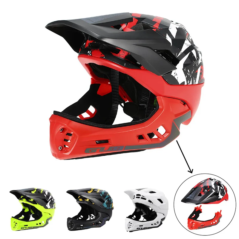 

GUB Children Balance Bike Helmet Detachable Full Face Child Safety Bicycle Helmets MTB BMX DH Kids Helmet With Visor Taillight