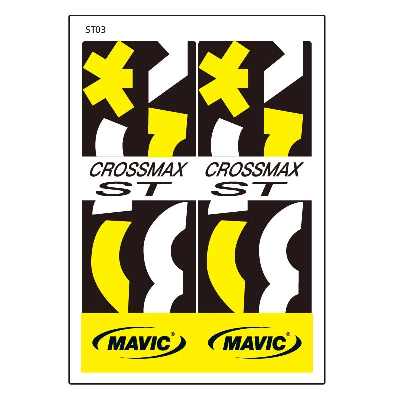 yellow Mavic Crossmax ST концентратор стикер для MTB горный велосипед Велоспорт наклейка - Цвет: yellow