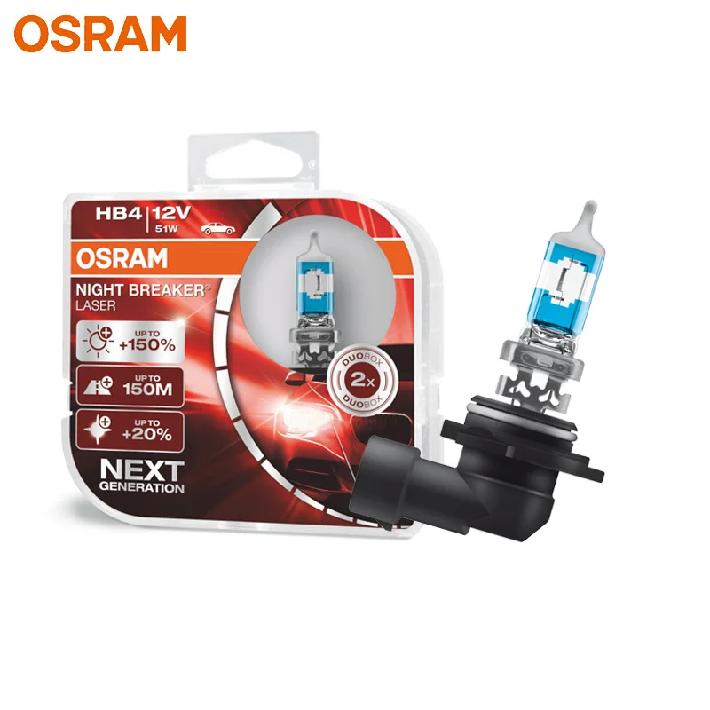 OSRAM 9006 HB4 9006NL Галогеновый ночник лазерный выключатель Next Generation 12 в 51 Вт + 150% яркие