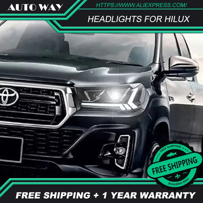 Автомобильный Стайлинг чехол для toyota HILUX 2015-UP головной светильник s светодиодные