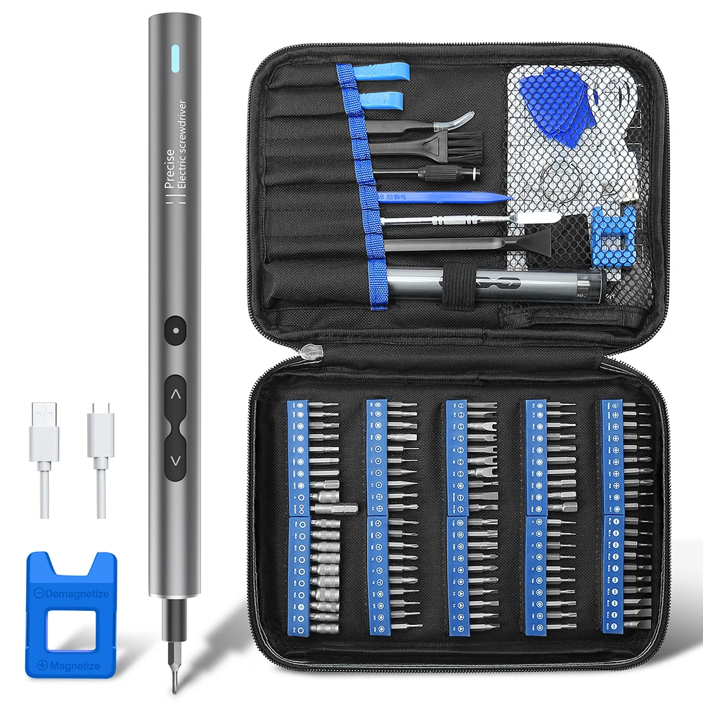 Precision Electric Screwdriver Rechargeable Screwdriver Kit Screw Driver Bit Set Mini Screwdriver Set for Repair Xiaomi Mobile