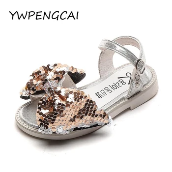 

Size 21-30 Toddler Girl Sandals Summer Children Sequins Princess Shoes Big Bow-knot Girls Sandals