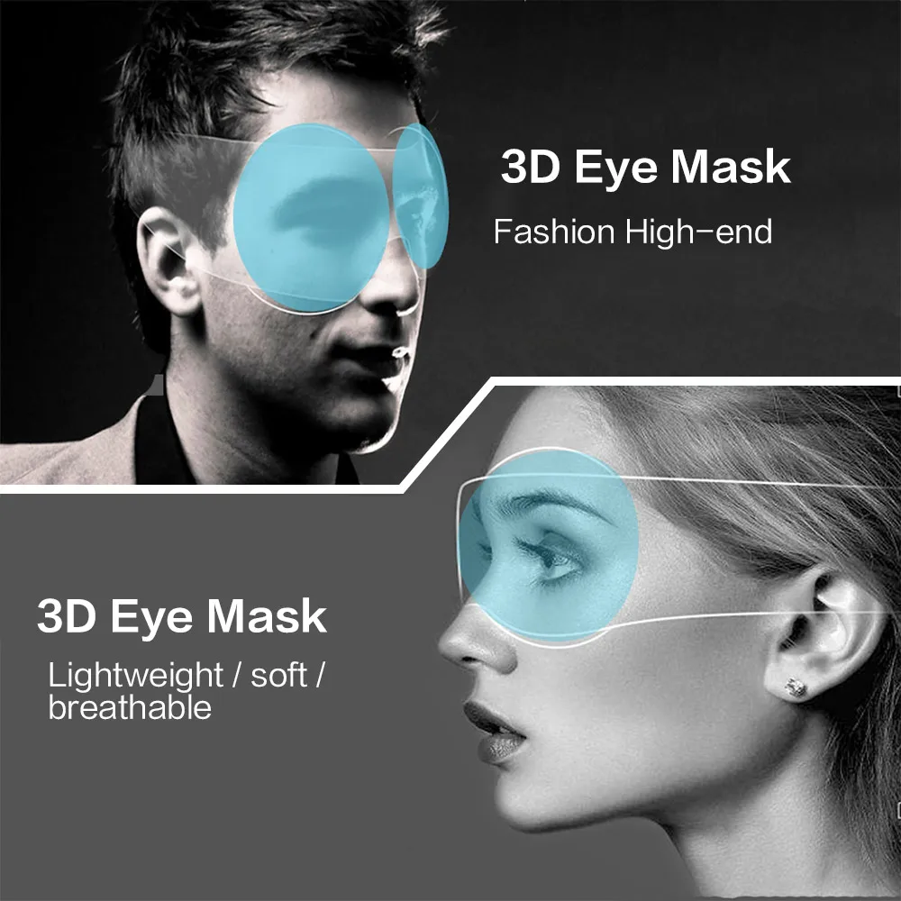 Регулируемая 3D маска для сна с завязанными глазами для мужчин, дышащая маска для отдыха в путешествии, чехлы для глаз, инструменты для ухода за глазами, массажер для расслабления