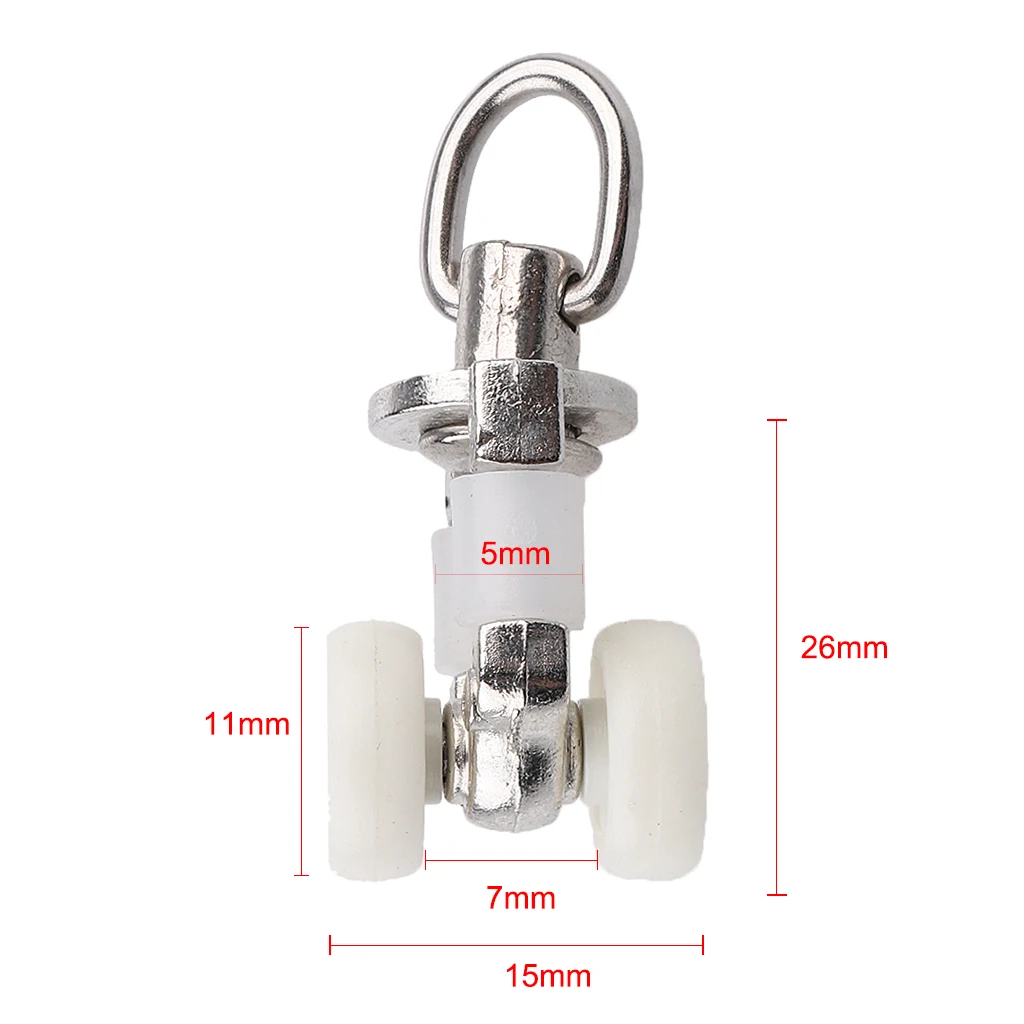 20-60PCS Alloy Window Glider Curtain Track Carrier Silent Slide Wheels Rollers