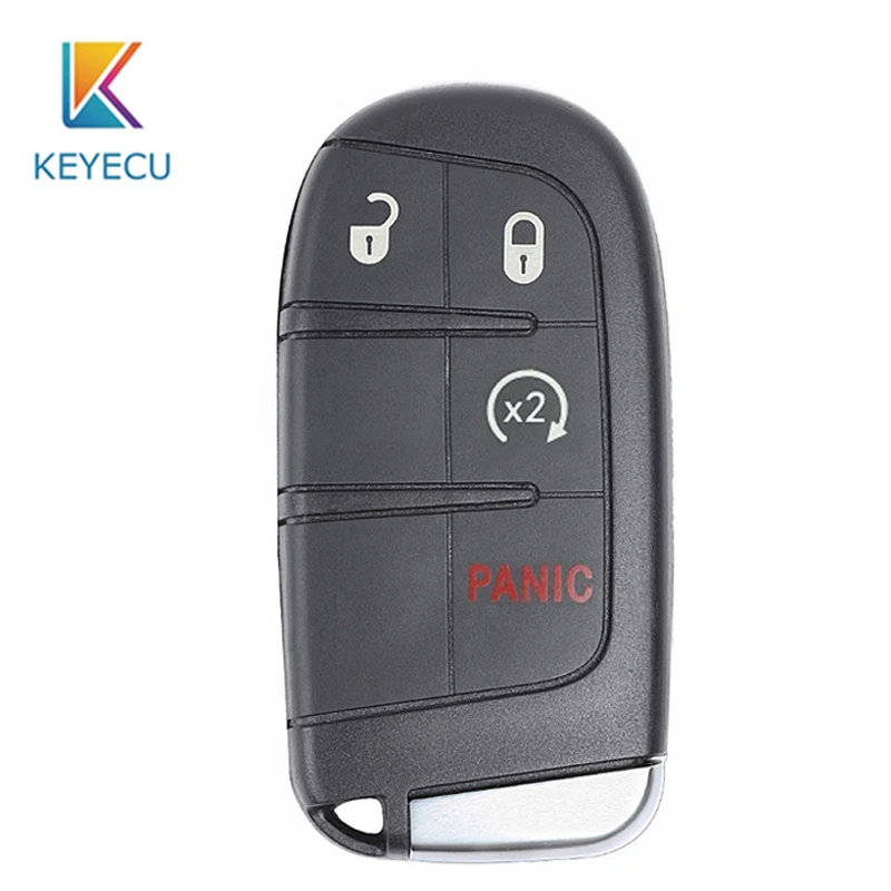 

KEYECU 3 1 4 Button Remote Smart Car Key Shell Case FOB for Chrysler 300 for Dodge Challenger Charger Durango Journey for Jeep