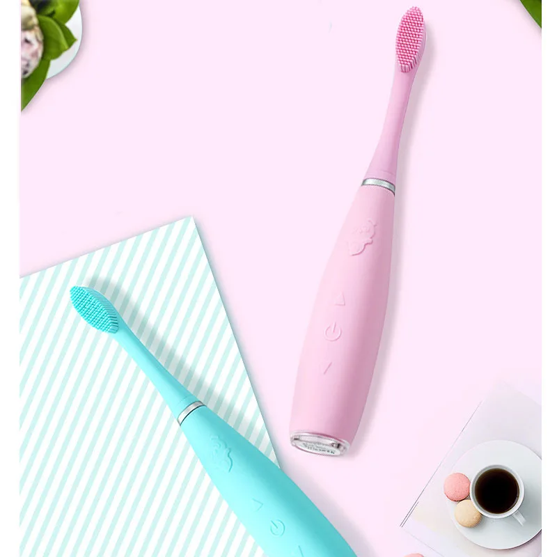 Children's silicone electric toothbrush 7 level waterproof ultrasonic charging automatic electric toothbrush SU150