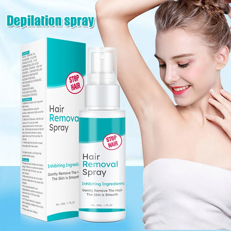 Spray de Remoção do Cabelo Crescimento do Cabelo Inibidor do Cabelo Poderoso Indolor Parar Encolher Poros Pele Suave Reparação Essência Smjgood