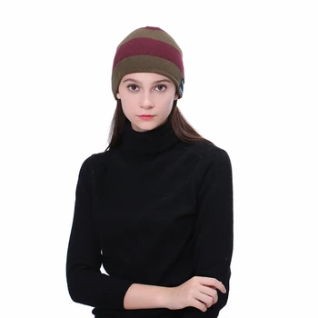 

Wireless Bluetooth V4.2 Beanie Striped Knitted Winter Hat Headset Speaker Mic Hand-Free Music Mp3 Speaker Magic Smart Cap