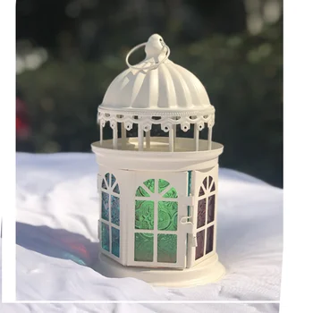 

Windproof Candlestick Holder Wedding Table Vintage Garden Pillar Candle Holder Modern Metal Bougeoir Household Product AB50ZT