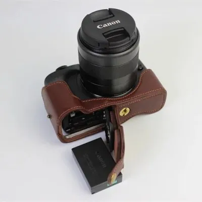 Из искусственной кожи чехол камера сумка коробка для Canon EOS M6 M6II M6 Mark ii половина тела Набор защитная крышка с отверстием батареи