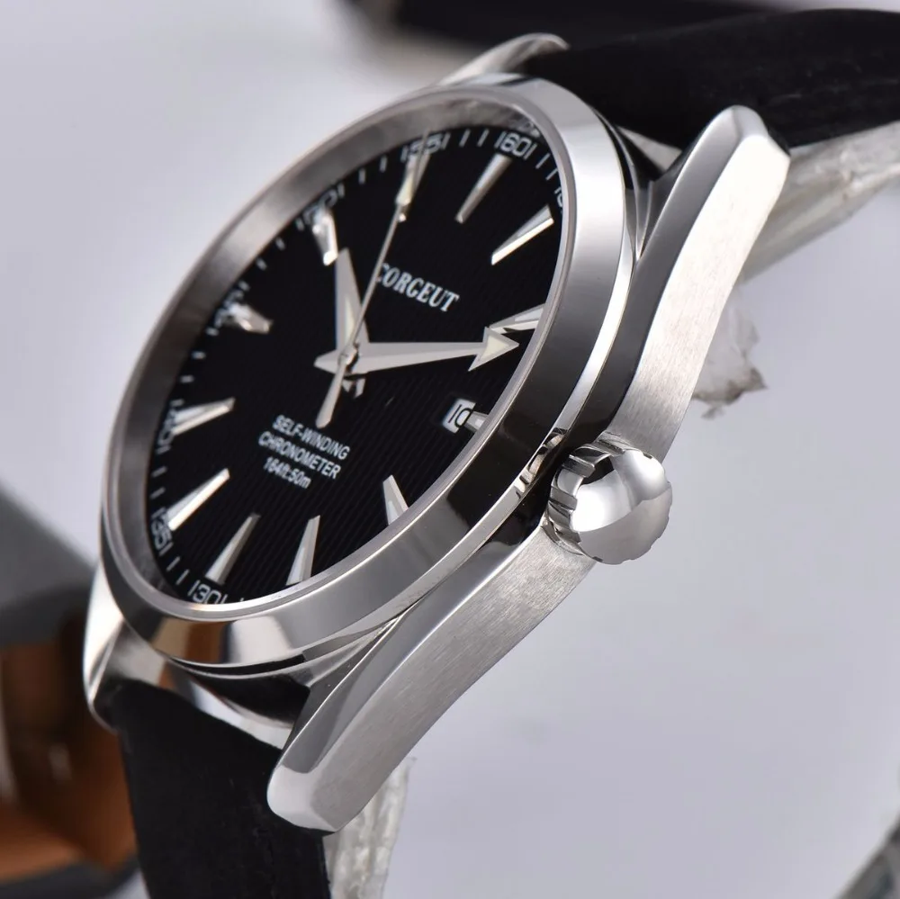 Роскошные автоматические механические мужские наручные часы Corgeut, сапфировые водонепроницаемые спортивные повседневные мужские часы 3021B
