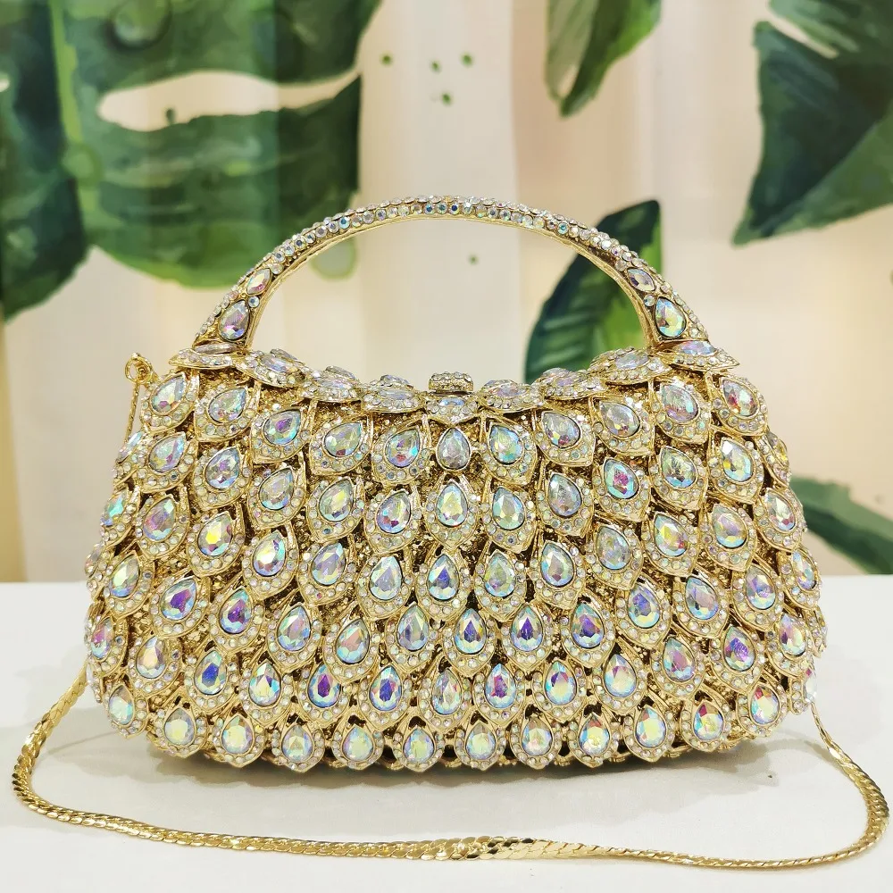 Wholesale Crystals 10 Colors Red Clutch Purse Messenger Bags Clutches Women Bridal Evening Clutch Bag Wedding Party Handbags