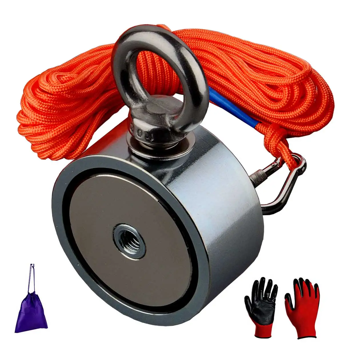 Combined 300KG Double sided Superinduction Strong Neodymium N52 Fishing Magnet Recovery Material 20m Durable Rope | Строительство и