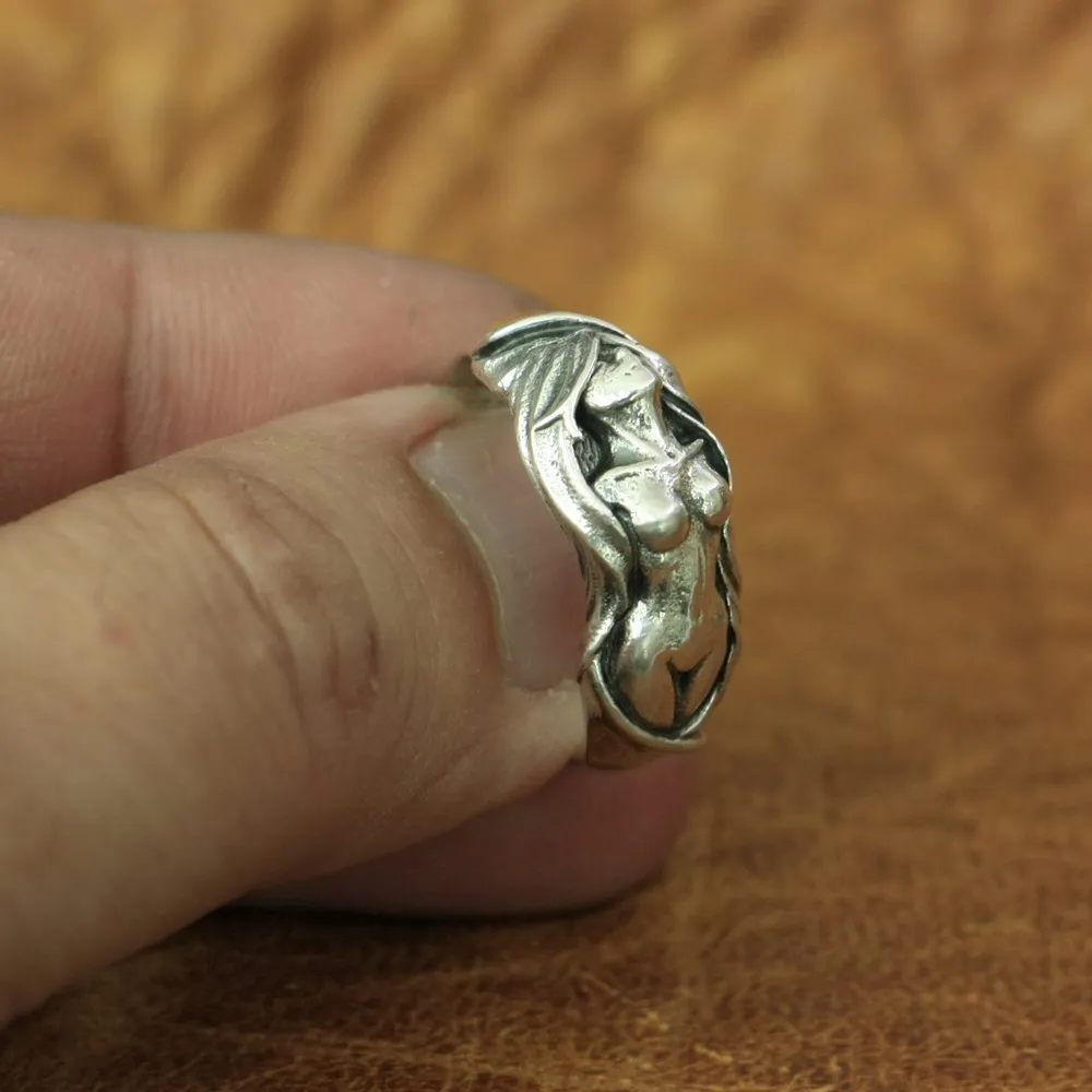 Sexy Naked Angel Ring 925 Sterling Silver Charms Biker Punk TA162 US Size 7~15 | Украшения и аксессуары