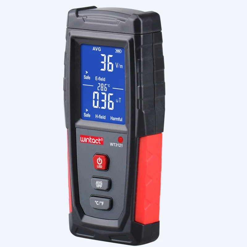 Digital Electromagnetic Radiation Detector LCD Electric Magnetic Field EMF Meter 5Hz-3500MH Frequency Tester Indicator DataLock radiation detector emf meter tester