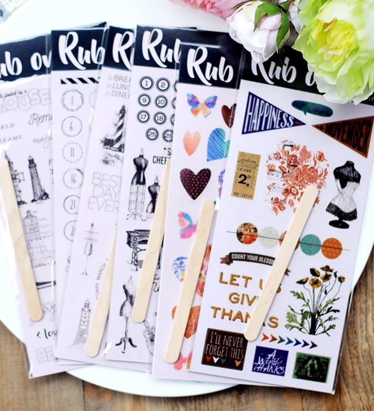 Diy Transfer Rub Stickers Vintage  Transfer Stickers Vintage Crafts - Craft  Vintage - Aliexpress