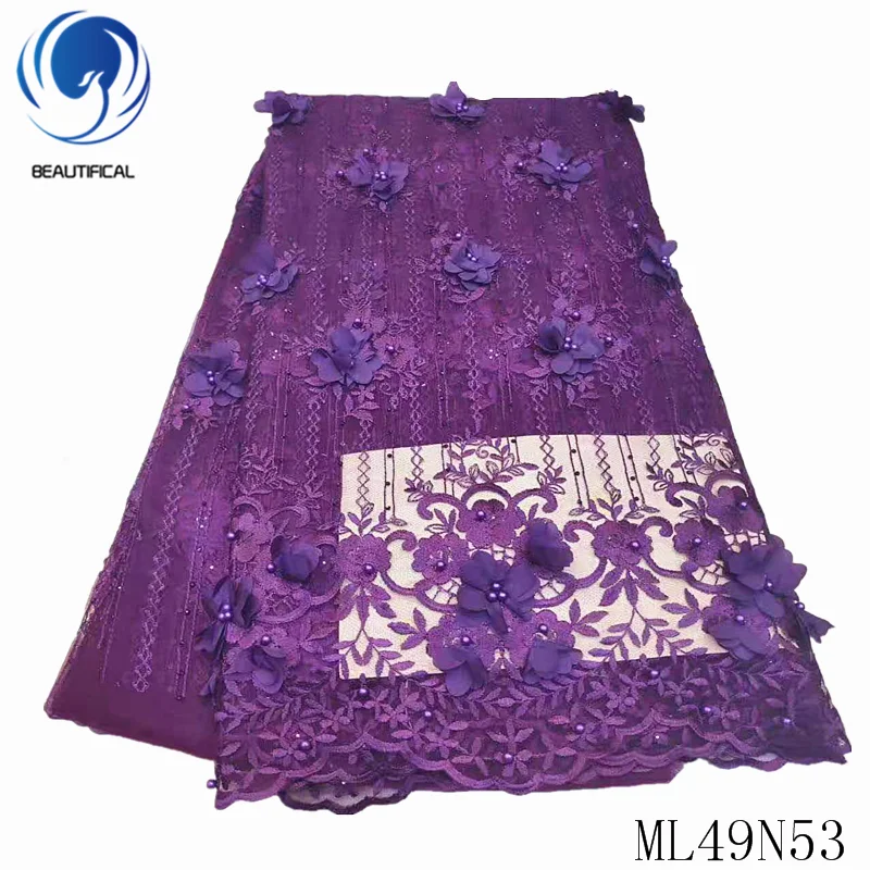 

BEAUTIFICAL 2019 3D Lace African Flower Tulle French Lace with Embroidery 2019 3d Tulle Net Lace Dress Tissu African ML49N53