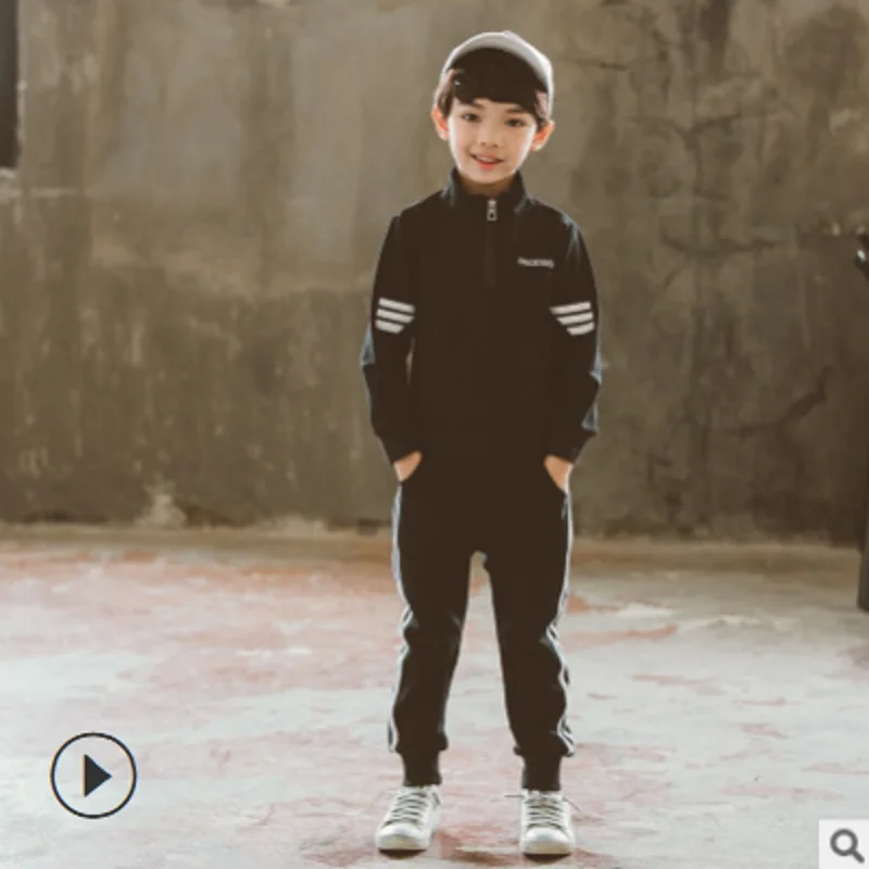 

Boys Sports Clothing Set 2019 New Spring/Autumn Kids Clothes Children's Sports Leisure Sets 2 Patchwork Colors Size4-14 ly439
