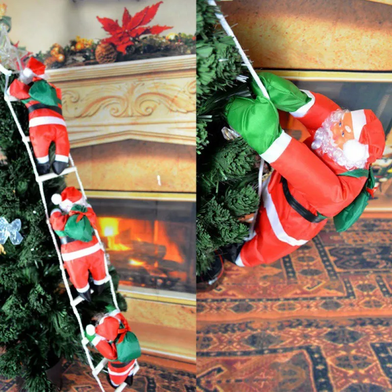 

Santa Claus Climbs The Ladder Creative Christmas Tree Decoration Funny Christmas Festival Party Supplies