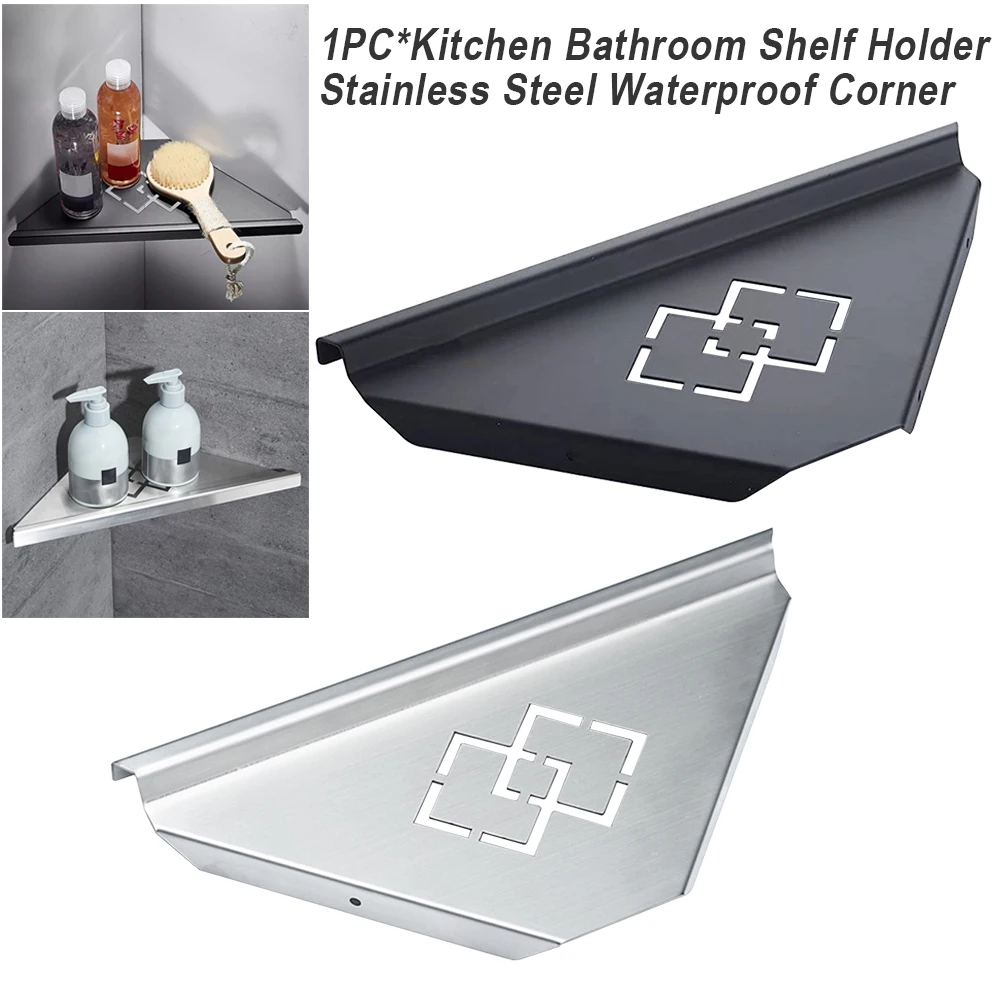Bathroom Shelf Holder Stainless Steel Screw Mounted Quick Drain Organizer Accessories Shower Kitchen Waterproof Corner Anti Rust