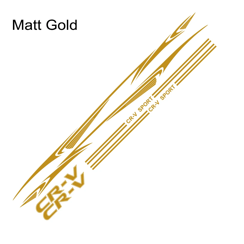 Matt Gold 2 шт. автомобильные длинные Боковые Полосатые наклейки для Honda CR-V авто виниловые наклейки водонепроницаемые стильные спортивные автомобильные тюнинговые аксессуары - Color Name: Matt Gold