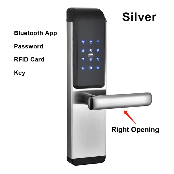 Silver-Right FREECAN замок отпечатков пальцев, WiFi цифровой электронный дверной замок, умный замок с TTLock App - Цвет: Silver-Right