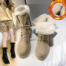 Зимние ботинки; зимние ботинки; женская обувь; женские ботинки; модные теплые ботинки из флока на плоской подошве; ботинки; Новинка года; зимние теплые ботинки на меху; X438