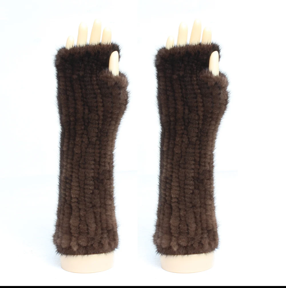 Winter Real Mink Fur Glove Women Warm 100%Natural Mink Fur long gloves 30cm Fashion Thick Soft Genuine Mink Fur gloves