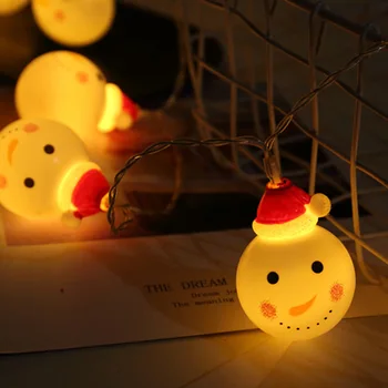 

Snowflakes Snowman LED String Fairy Lights Garland Christmas Decorations For Home Battery Powered Holiday Lighting Droship