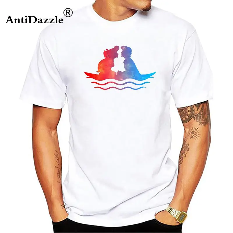 Antidazzle красивая футболка с принтом русалки Ариэль мужские повседневные топы