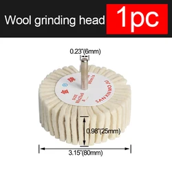 Premium Wool Felt Polishing & Buffing Wheel with 6mm Shank for Metals and Rotary Tools (80x6mm 1pc)
