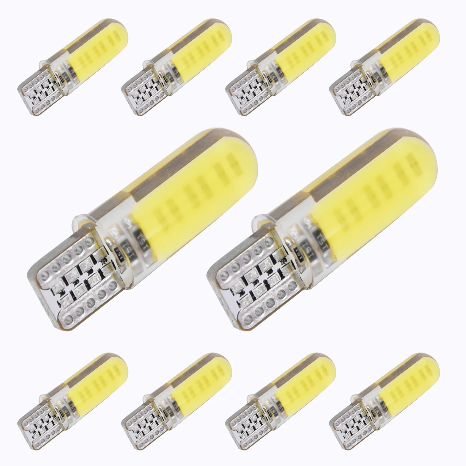 

10x 6W White T10 W5W LED Car Interior Lights COB Bulb Wedge Parking Dome Lights