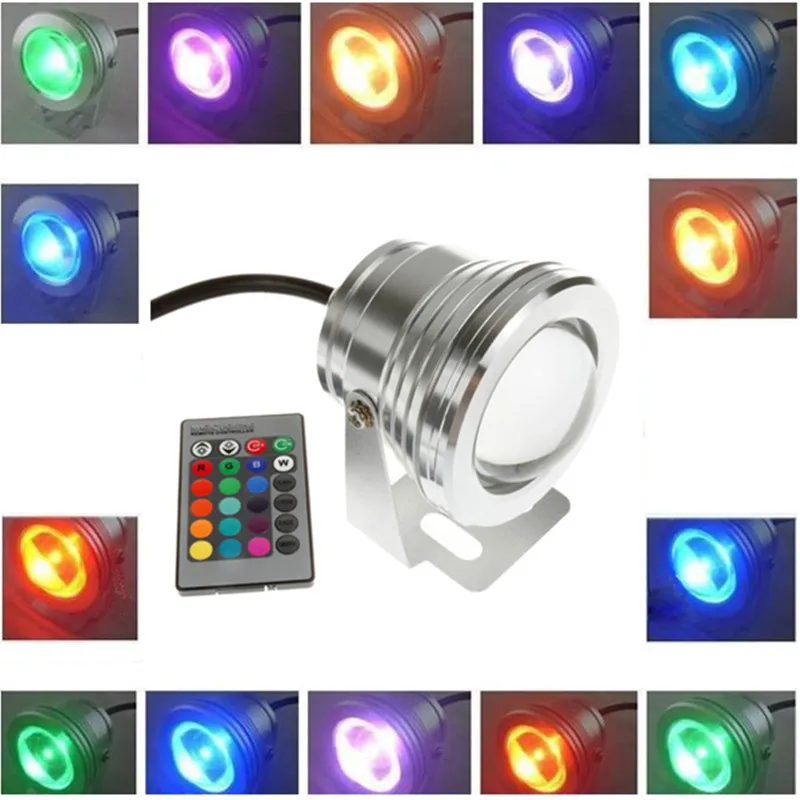 Description Picture 2 of itemHigh Waterproof IP65 12V 10W Outdoor LED Landscape Fountain Pool Lamp Underwater Lights with 24key IR Remote Controller
