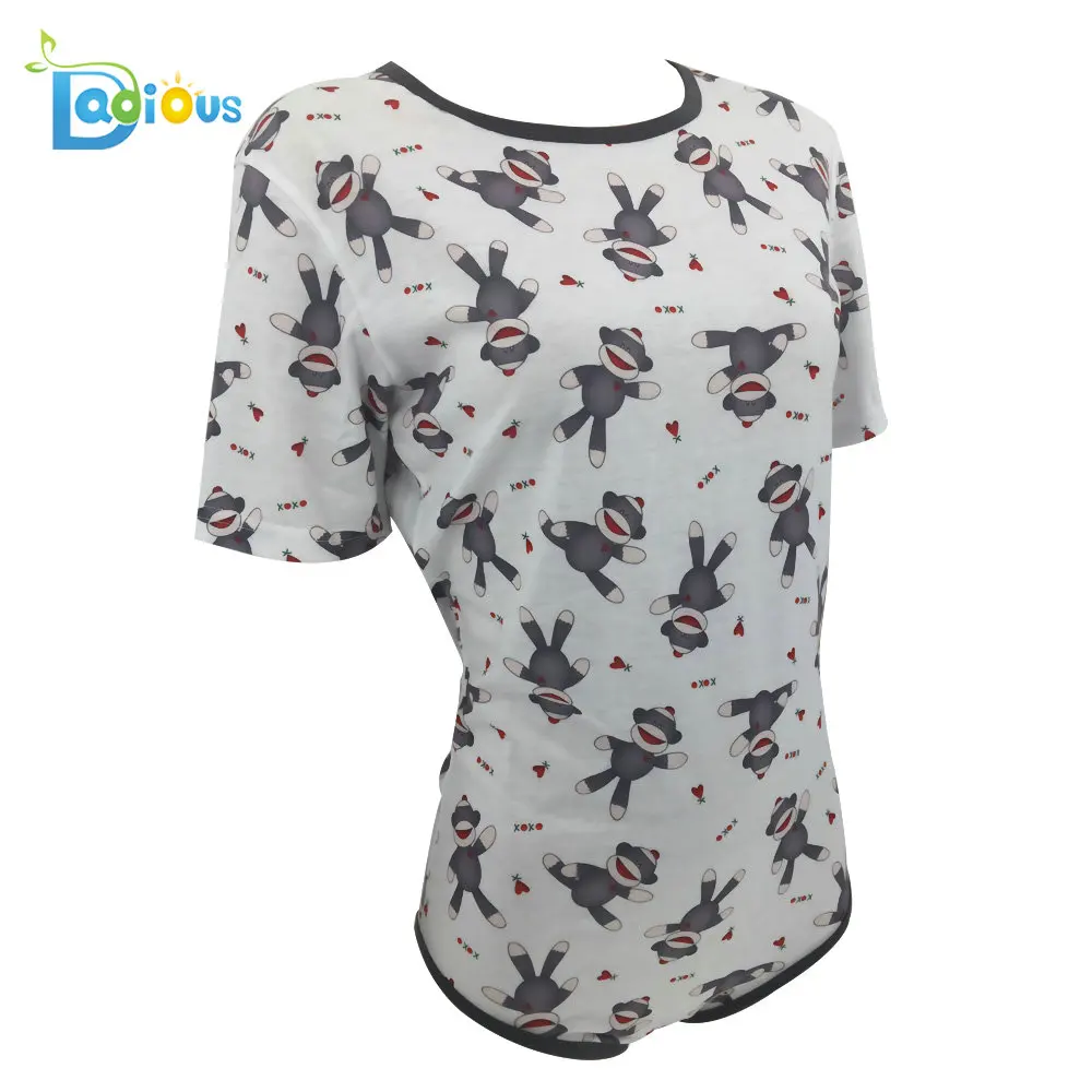 Abdl взрослый ребенок Onesie женский комбинезон обезьяна шаблон взрослых большой размер Комбинезоны с застежкой в промежности Боди мультфильм