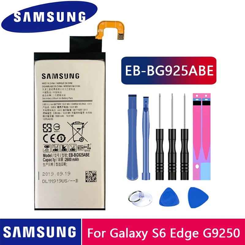 Оригинальная Аккумуляторная батарея для SAMSUNG GALAXY S6 Edge G9250 G925FQ G925F G925S S6Edge G925V G925A 2600
