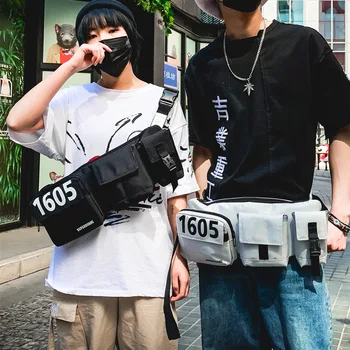 

Chest Rig Bag Woman's Fanny Pack Streetwear Tactical Chest Bag Multi function Unisex Oxford Hip Hop Vest Waist Bag Phone Pocket
