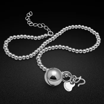 

Minimalist summer fashion jewelry 925 sterling silver anklet women's ankle bracelet bead bell bracelet high heel Accessories