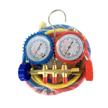 

Stainless Steel Automotive Air Conditioning Fluoride Table Digital Display Refrigerating Meter with Double Gauge Valve