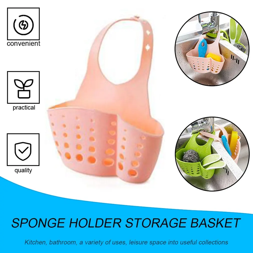 

Adjustable Design Snap Sink Faucet Housing Cradle Kitchen Shelving Rack Kitchen Sponge Holder Storage Basket