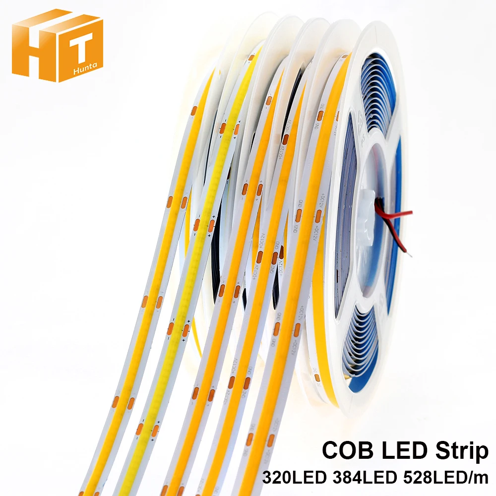 DC12V Premium COB LED Strip Light High Density Chips 352LEDs Flexible Tape 5m